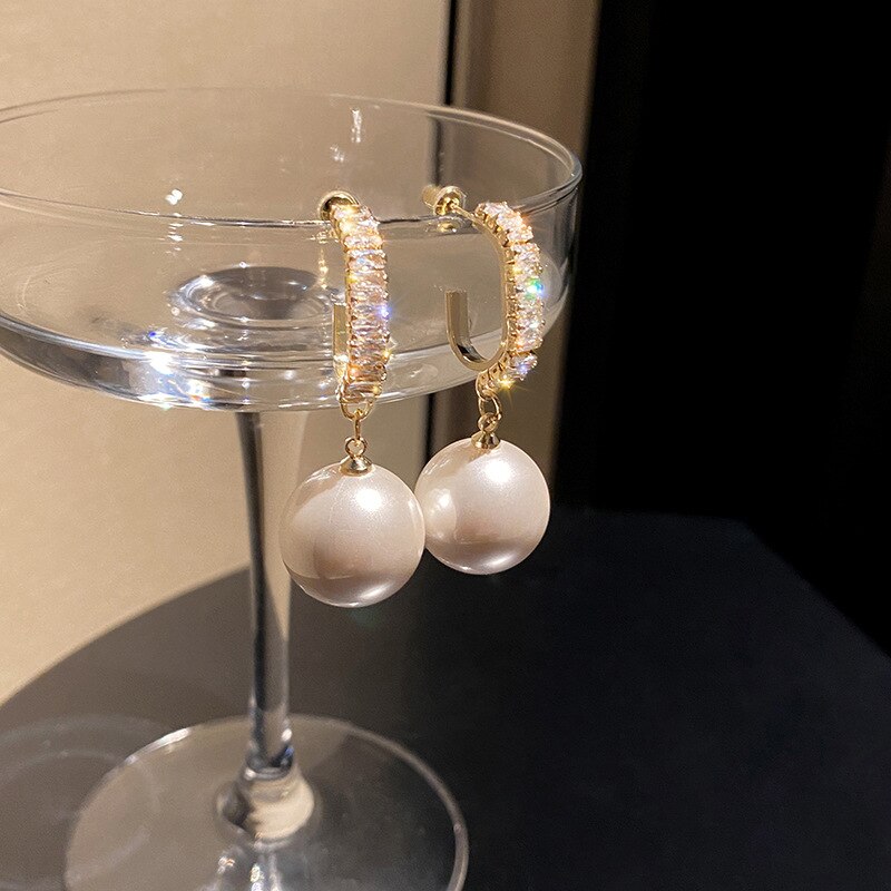 Peris Gems Oversized Pearl Drop Earrings for Women | Gold Dangle Earrings SHEIN Amazon Temu