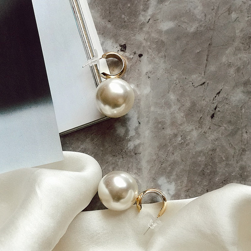 Peris Gems Oversized Pearl Drop Earrings for Women | Gold Pearl Earrings for Women SHEIN Amazon Temu