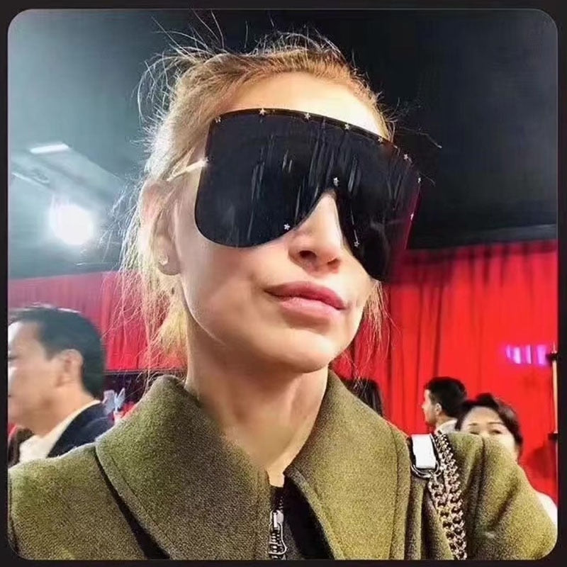 Peris Gems Oversized Shield Sunglasses Unisex | Large Blocky Rimless Sunglasses Oversized Shield Sunglasses Unisex | Large Blocky Sunglasses SHEIN Amazon Temu