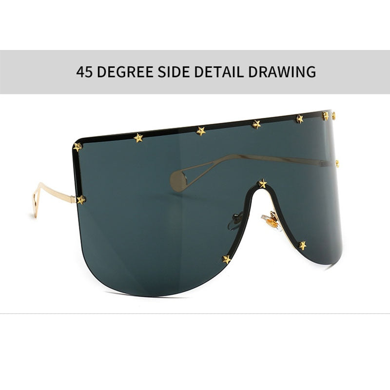 Peris Gems Oversized Shield Sunglasses Unisex | Large Blocky Rimless Sunglasses Oversized Shield Sunglasses Unisex | Large Blocky Sunglasses SHEIN Amazon Temu