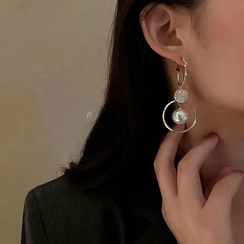 Peris Gems Oversized White Pearl Drop Earrings for Women | Gold Round Earrings Oversized White Pearl Drop Earrings for Women | Gold Earring SHEIN Amazon Temu