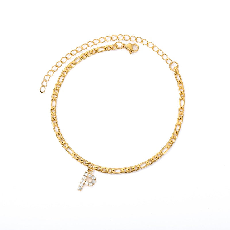 Peris Gems P Initial Letter Anklets for Women | Stainless Steel Gold Ankle Bracelets SHEIN Amazon Temu