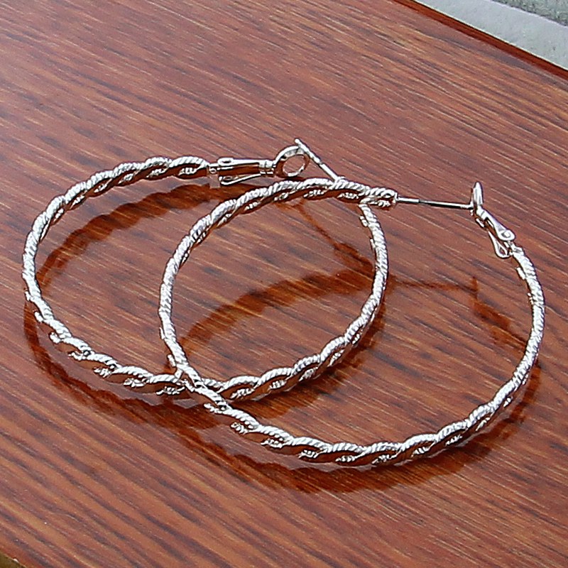 Peris Gems Pattern Round Sterling Silver Hoop Earrings Collection for Women SHEIN Amazon Temu