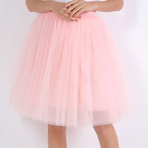 Peris Gems peach / One Size Pleated 5-Layer Tulle Skirt for Women | Fairy Midi Skirts SHEIN Amazon Temu