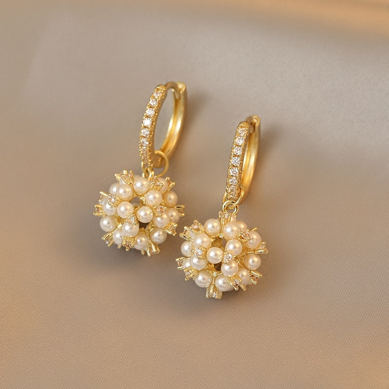 Peris Gems Pearl Ball Dangle Earrings for Women | Gold Bead Drop Tassel Earrings Pearl Ball Dangle Earrings for Women | Gold Bead Tassel SHEIN Amazon Temu