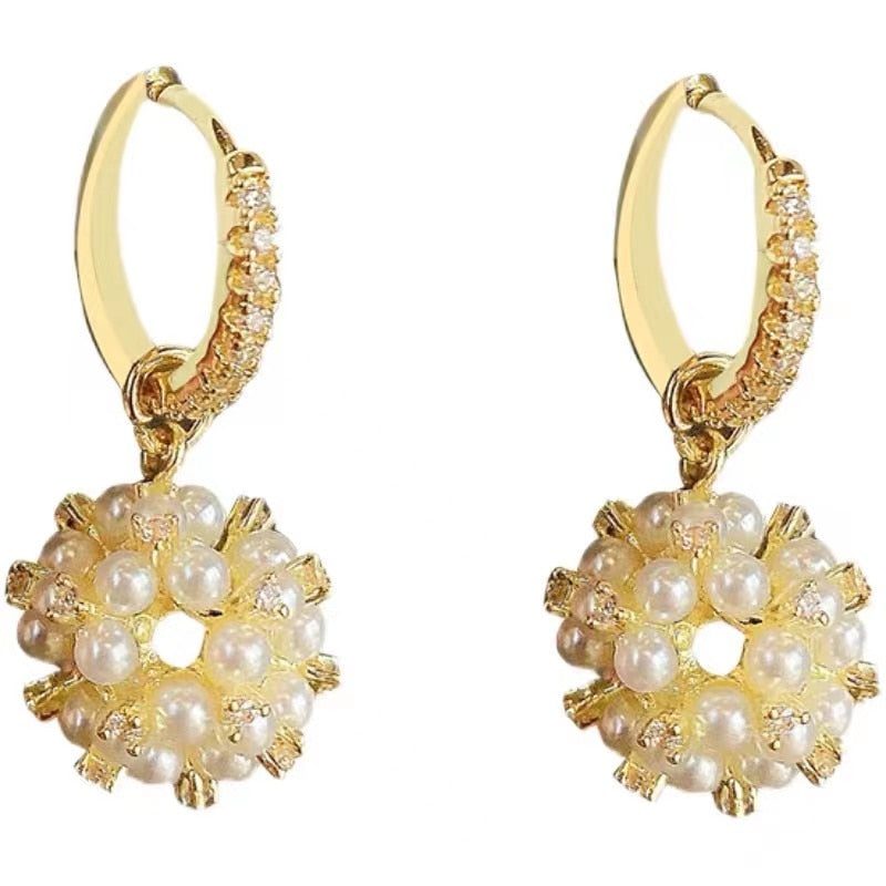 Peris Gems Pearl Ball Dangle Earrings for Women | Gold Bead Drop Tassel Earrings Pearl Ball Dangle Earrings for Women | Gold Bead Tassel SHEIN Amazon Temu