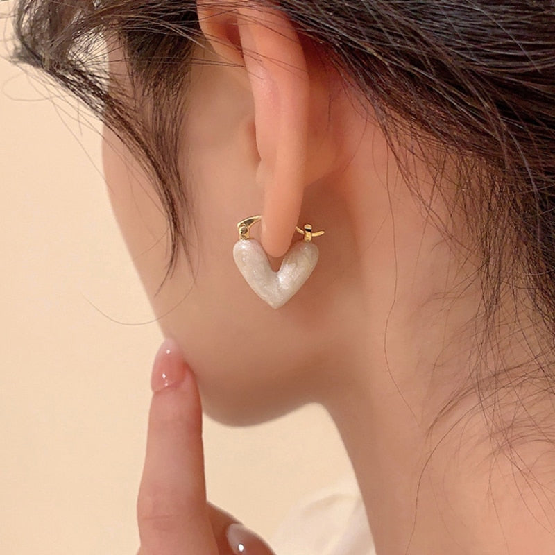 Peris Gems Pearl Heart Stud Earrings for Women | Gold Love Dangle Earrings Pearl Heart Stud Earrings for Women Gold Love Dangle Earring SHEIN Amazon Temu