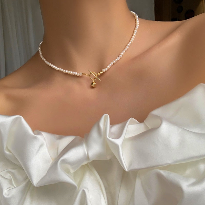 Peris Gems Pearl Natural Pearl 18K Gold OT Choker Necklace for Women SHEIN Amazon Temu