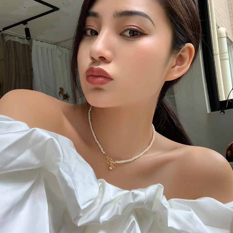 Peris Gems Pearl Natural Pearl 18K Gold OT Choker Necklace for Women SHEIN Amazon Temu