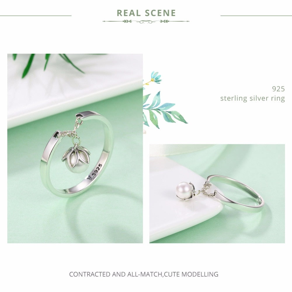 Peris Gems Pearl Tassel Ring for Women | Sterling Silver Open Ring SHEIN Amazon Temu