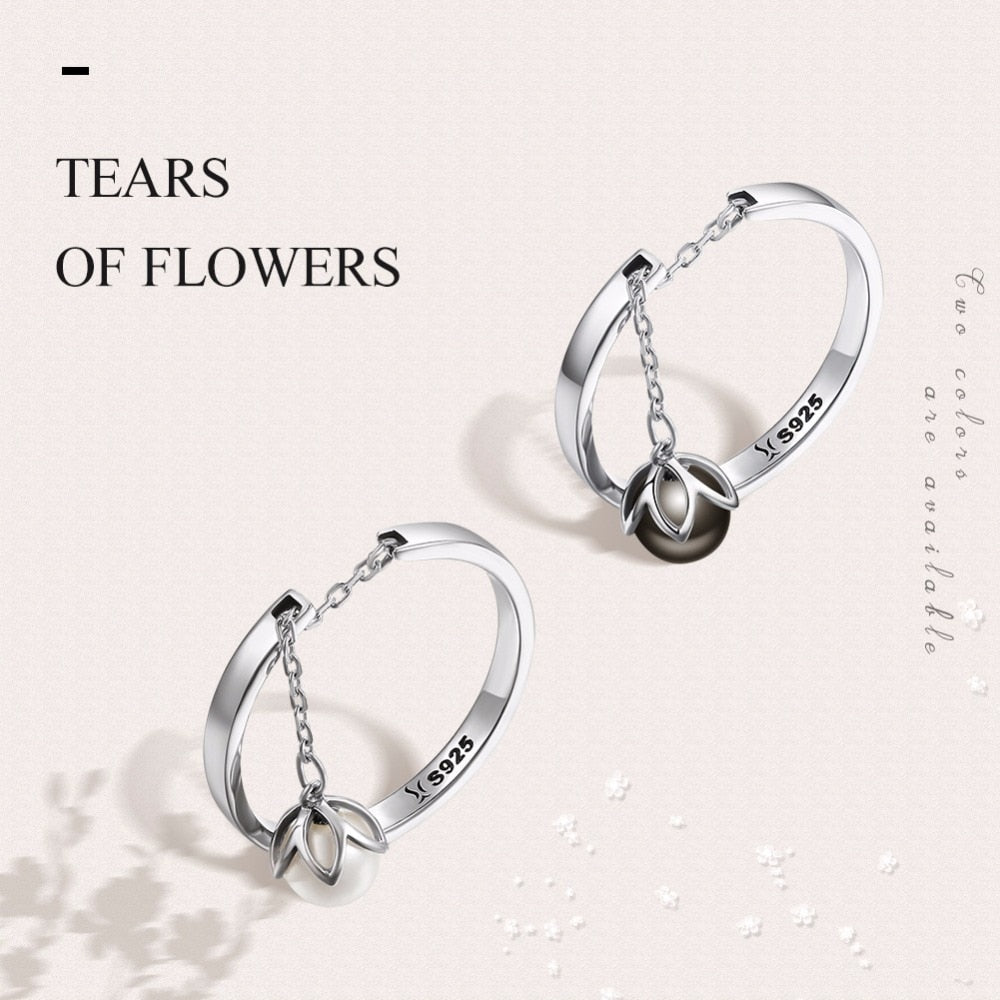 Peris Gems Pearl Tassel Ring for Women | Sterling Silver Open Ring SHEIN Amazon Temu