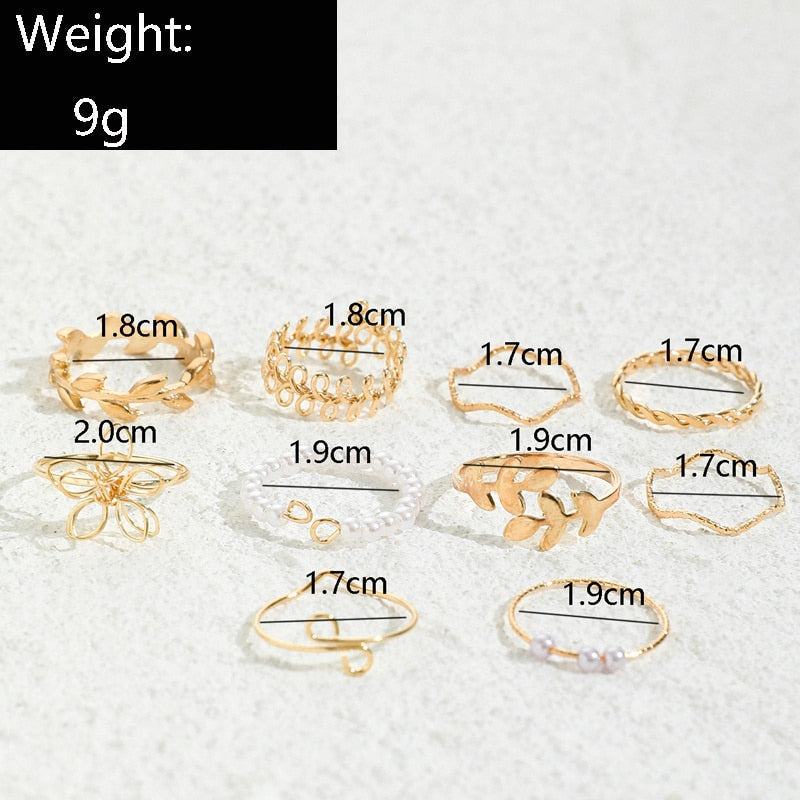 Peris Gems Pearl Wave Flower Rings Set for Women | Gold Butterfly Rings SHEIN Amazon Temu