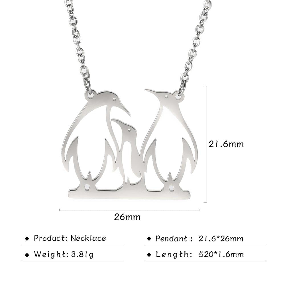 Peris Gems Penguin Family / 50cm Stainless Dog Shaped Pendant Necklace for Women SHEIN Amazon Temu