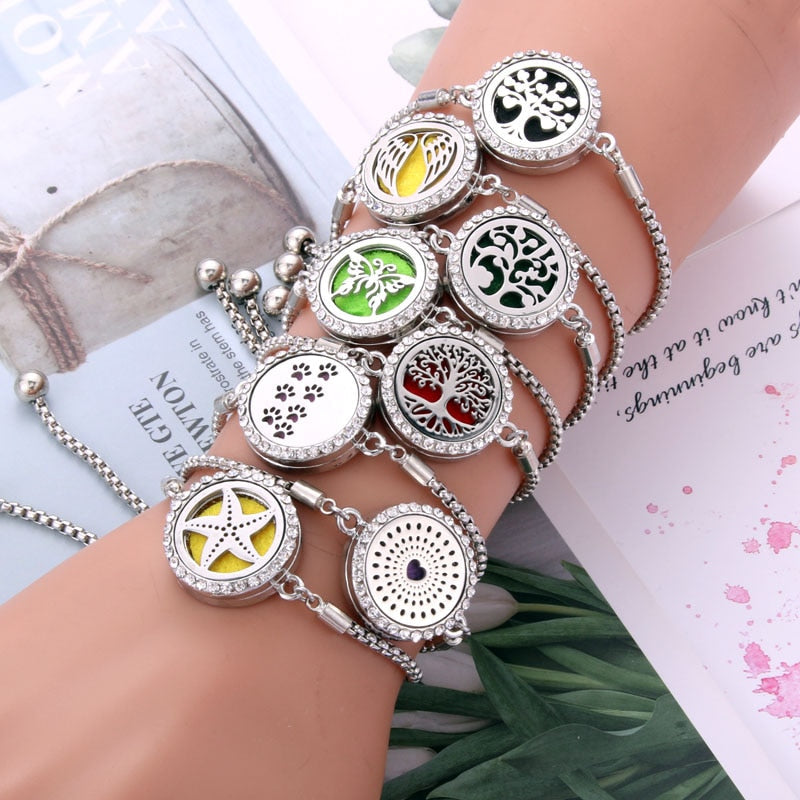 Peris Gems Perfume Essential Diffuser Locket Bracelet | Adjustable Bangle Bracelets SHEIN Amazon Temu