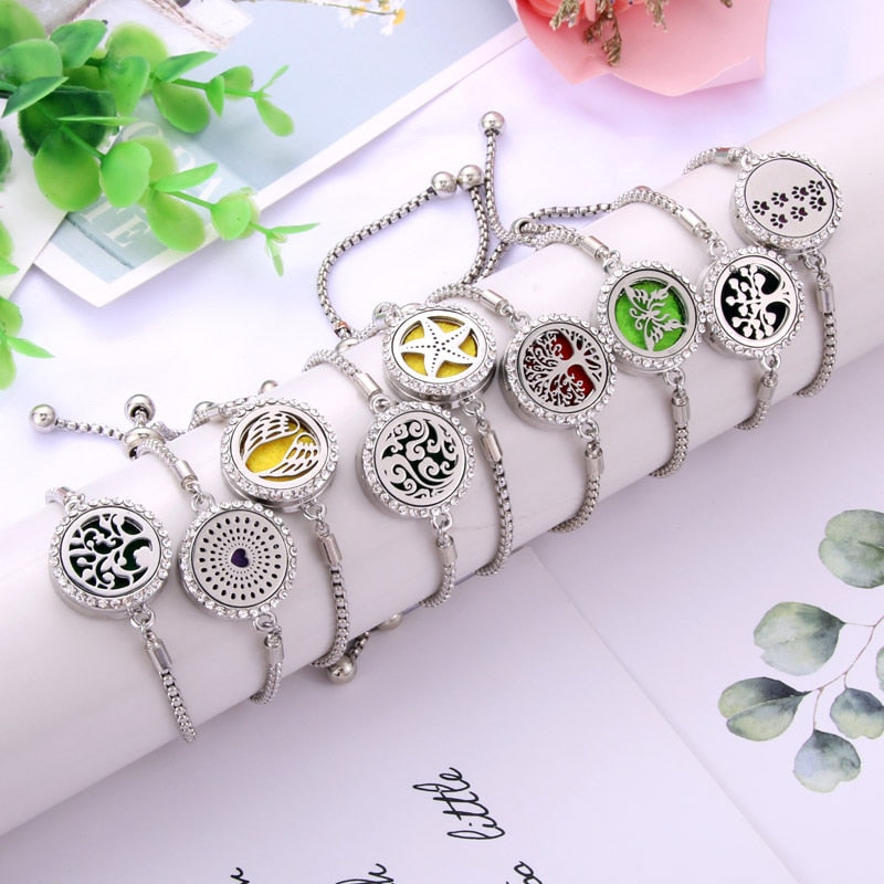 Peris Gems Perfume Essential Diffuser Locket Bracelet | Adjustable Bangle Bracelets SHEIN Amazon Temu
