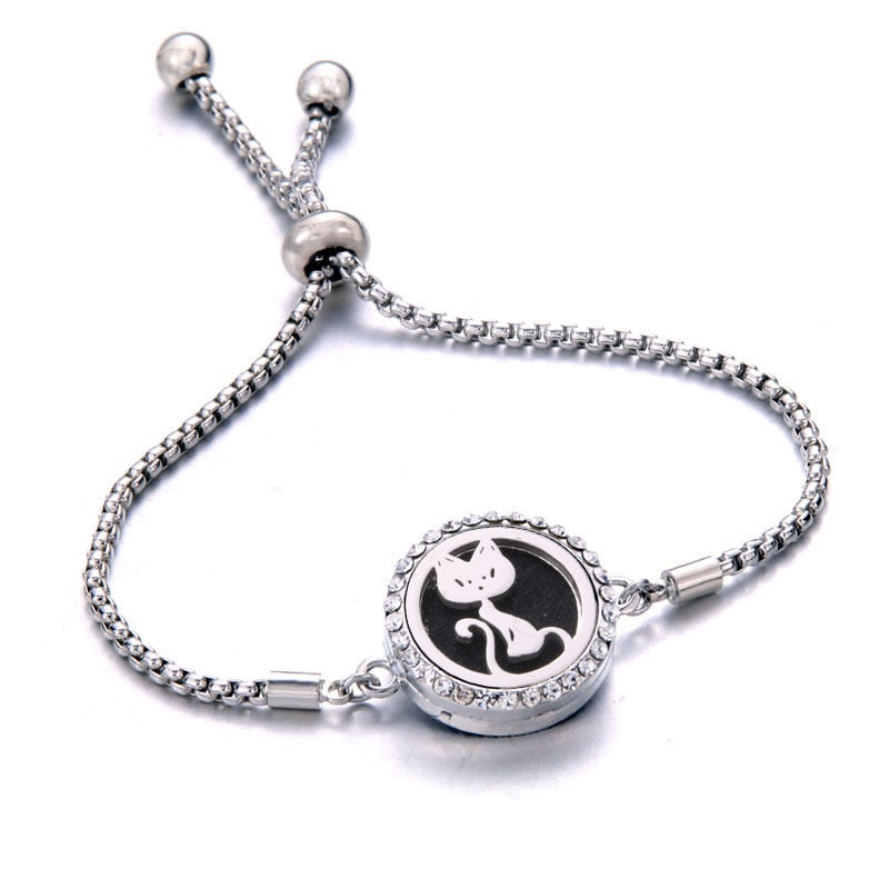 Peris Gems Perfume Essential Diffuser Locket Bracelet | Adjustable Bangle Bracelets SHEIN Amazon Temu