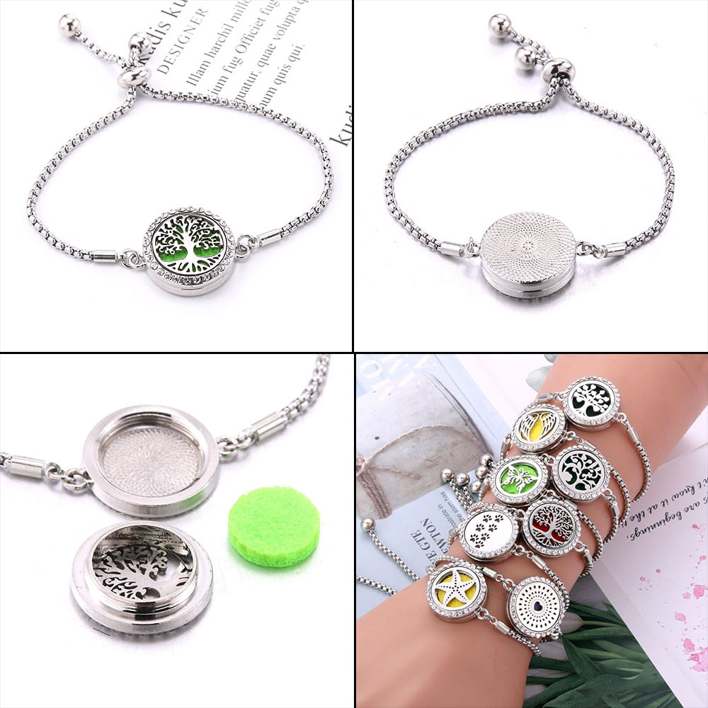 Peris Gems Perfume Essential Diffuser Locket Bracelet | Adjustable Bangle Bracelets SHEIN Amazon Temu