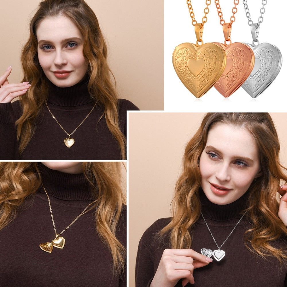 Peris Gems Personalized Heart Photo Necklaces | Gold Heart Necklace SHEIN Amazon Temu
