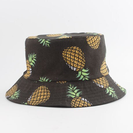 Peris Gems pineapple black Banana Print Bucket Fishermans Hats Unisex SHEIN Amazon Temu