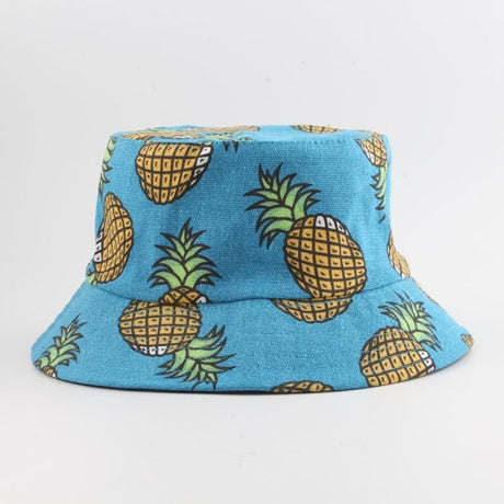 Peris Gems pineapple blue Banana Print Bucket Fishermans Hats Unisex SHEIN Amazon Temu