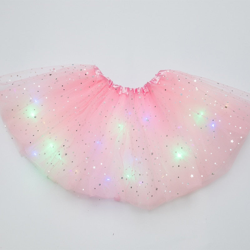 Peris Gems pink / 3-12 years old LED Glowing Kid Girls Princess Tutu Skirts | Children Dancing Miniskirt LED Glowing Kid Girls Princess Tutu Skirts Dancing Miniskirt SHEIN Amazon Temu