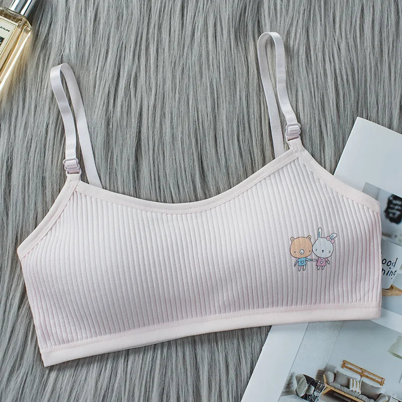 Peris Gems Pink / 30-65kg 8-16 Years Kids Bras Young Girls Underwear Teenage Training Bras Women Cotton Kids Cute Brassiere Tube Tops Girl&