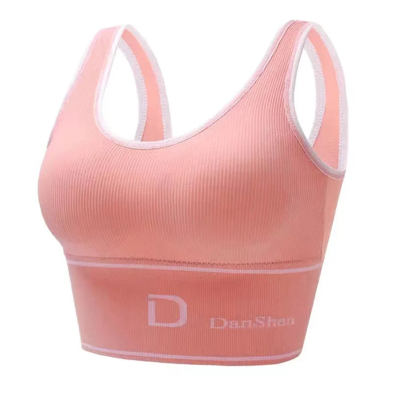 Peris Gems Pink / 40-65kg / 95C|36 Bra, Sports Underwear, Yoga, High Elasticity, Big U Vest, Underwear, Women&