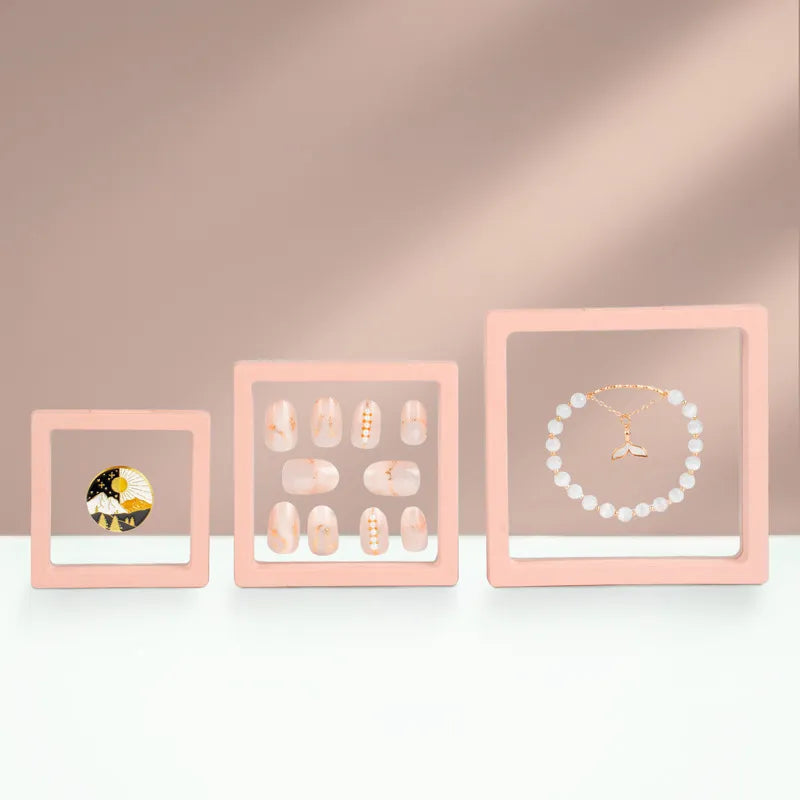 Peris Gems Pink / 7x7cm Transparent PE Film Display Holder Suspended Jewelry Box SHEIN Amazon Temu