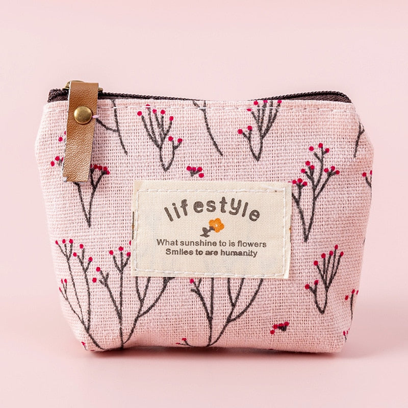 Peris Gems pink Flower Pattern Coin Purses for Women | Canvas Coil Money Wallets Flower Pattern Coin Purses for Women | Canvas Money Wallets SHEIN Amazon Temu