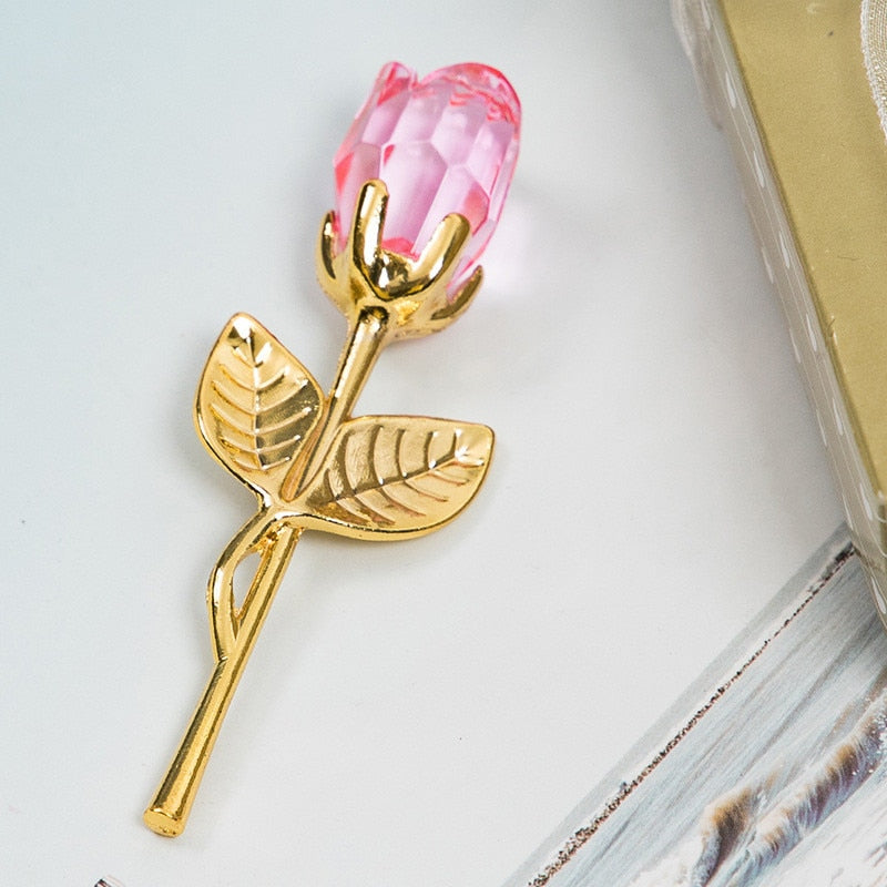 Peris Gems pink gold flower Glass Rose Flower with Box | Silver Gold Romantic Gift SHEIN Amazon Temu