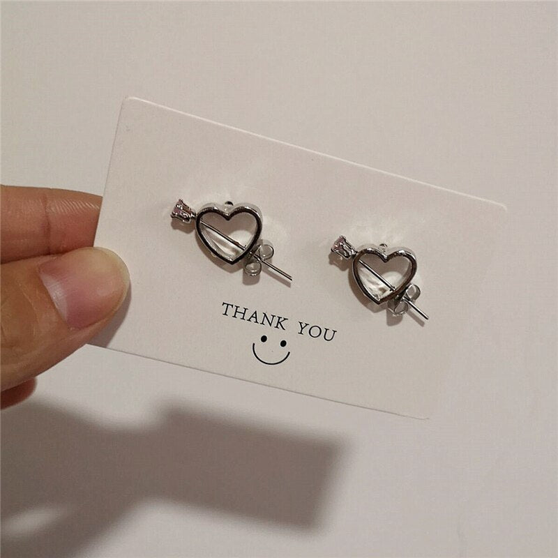 Peris Gems Pink Goth Heart Drop Earrings for Women | Aesthetic Gothic Earrings SHEIN Amazon Temu