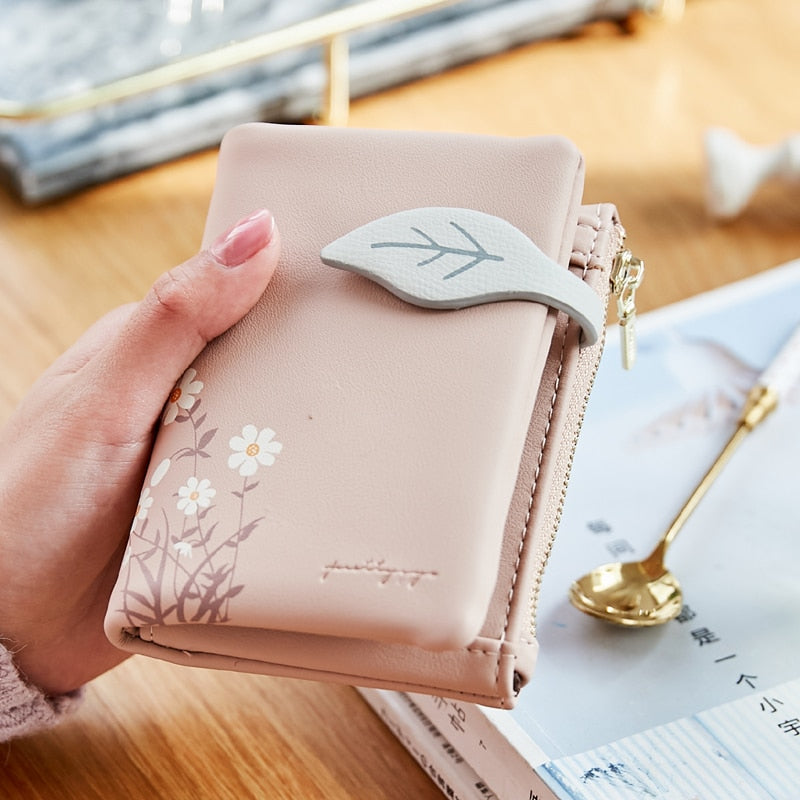 Peris Gems Pink Hasp Zipper Daisy PU Leather Small Wallet for Women | Mini Clutch Purse Hasp Zipper Daisy PU Leather Small Wallet for Women SHEIN Amazon Temu