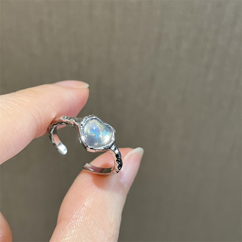 Peris Gems Pink Heart Open Rings for Women | Silver Rings SHEIN Amazon Temu