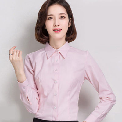Peris Gems Pink Long Sleeve / S Short and Long Sleeve Collar Shirts for Women | Button Up Shirts Short and Long Sleeve Collar Shirts for Women | Button Ups SHEIN Amazon Temu