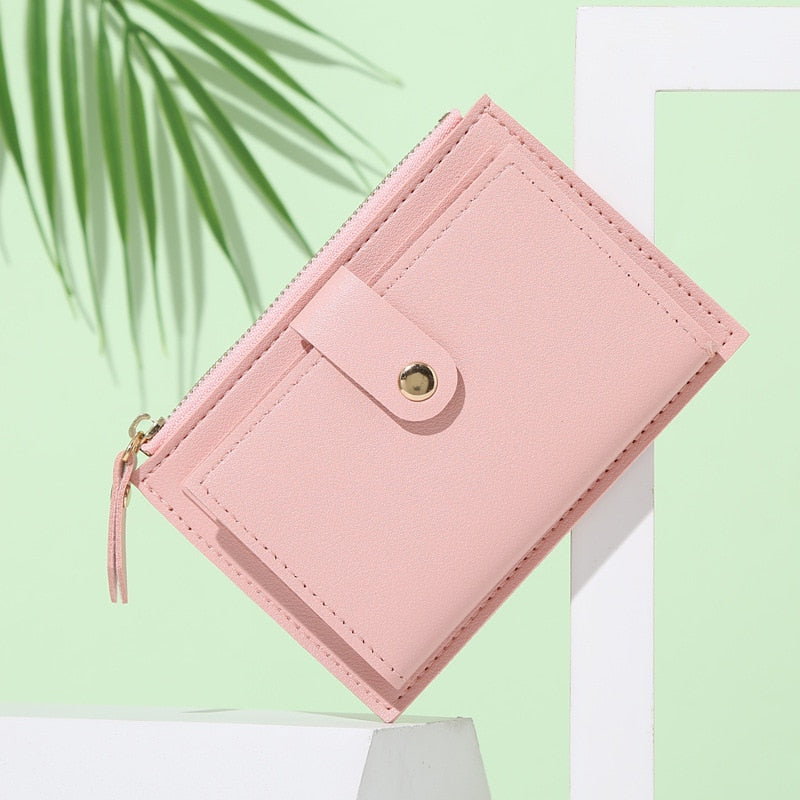 Peris Gems Pink PU Leather Mini Slim Wallets for Women | Zipper Hasp Card Wallet PU Leather Mini Slim Wallets for Women | Hasp Card Wallet SHEIN Amazon Temu