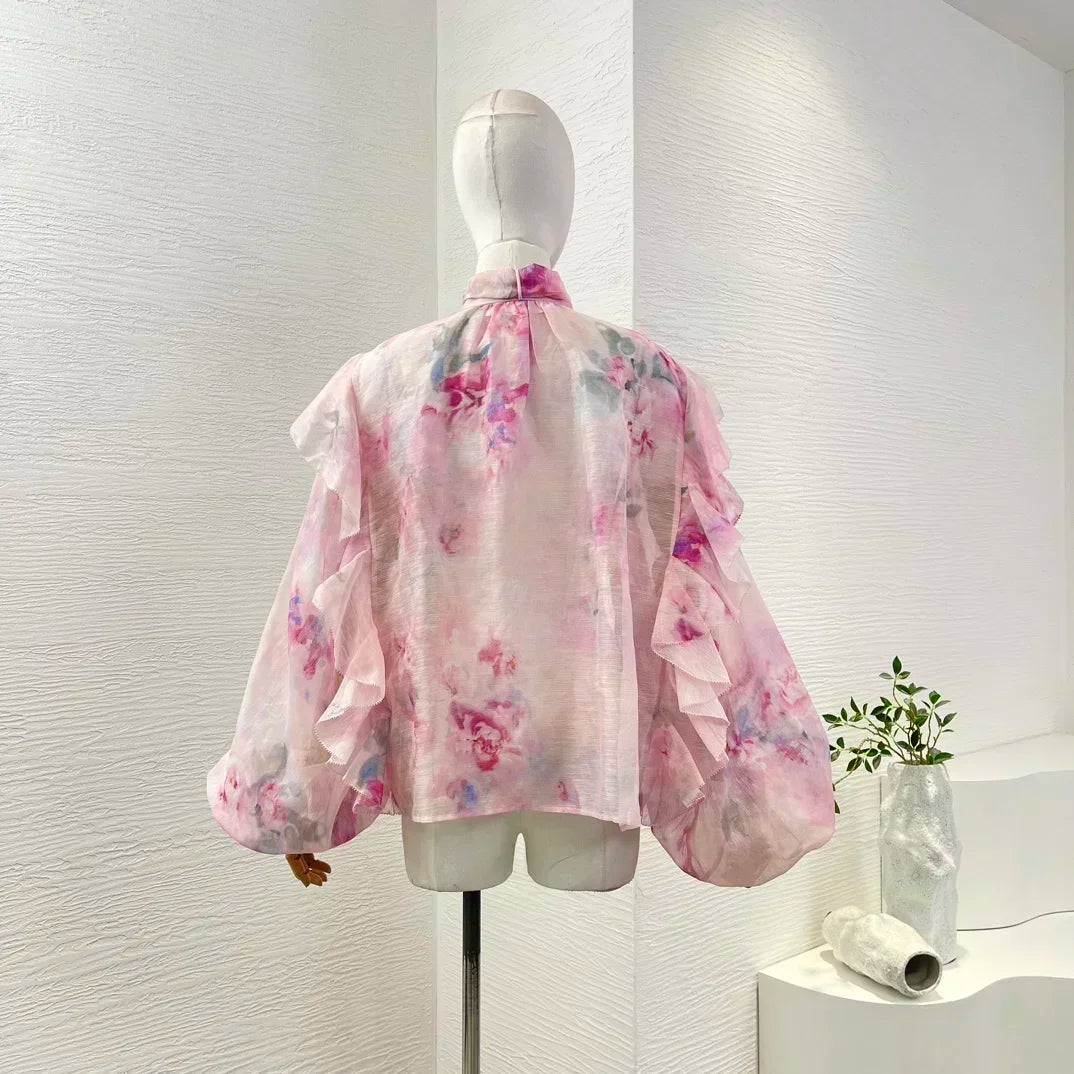 Peris Gems Pink Romantic Women New Oufit Series High Quality Floral Print Ruffles Bow Diamonds Lantern Sleeve Blouse and Mini Skirt Set Pink Romantic Women New Oufit Series High Quality Floral Print Ruffles Bow Diamonds Lantern Sleeve Blouse and Mini Skirt Set SHEIN Amazon Temu