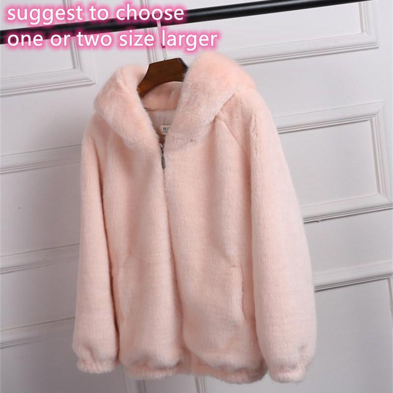 Peris Gems Pink / S Faux Fur Mink Zipper Jacket for Women | Fur Coat Jackets SHEIN Amazon Temu