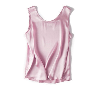 Peris Gems Pink / S Sleeveless Satin Tank Top Shirt for Women | Cozy Silk Chic Vest Sleeveless Satin Tank Top Shirt for Women | Silk Chic Vest SHEIN Amazon Temu