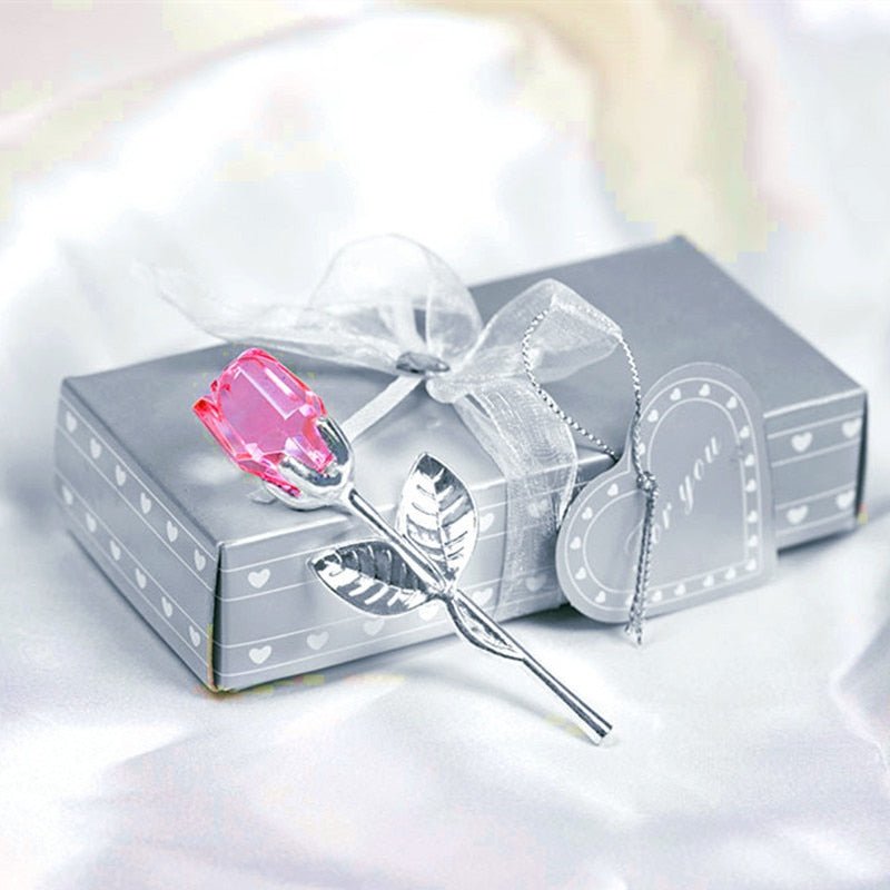 Peris Gems pink silver-box Glass Rose Flower with Box | Silver Gold Romantic Gift SHEIN Amazon Temu