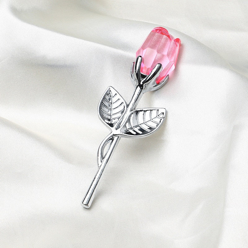 Peris Gems pink silver flower Glass Rose Flower with Box | Silver Gold Romantic Gift SHEIN Amazon Temu