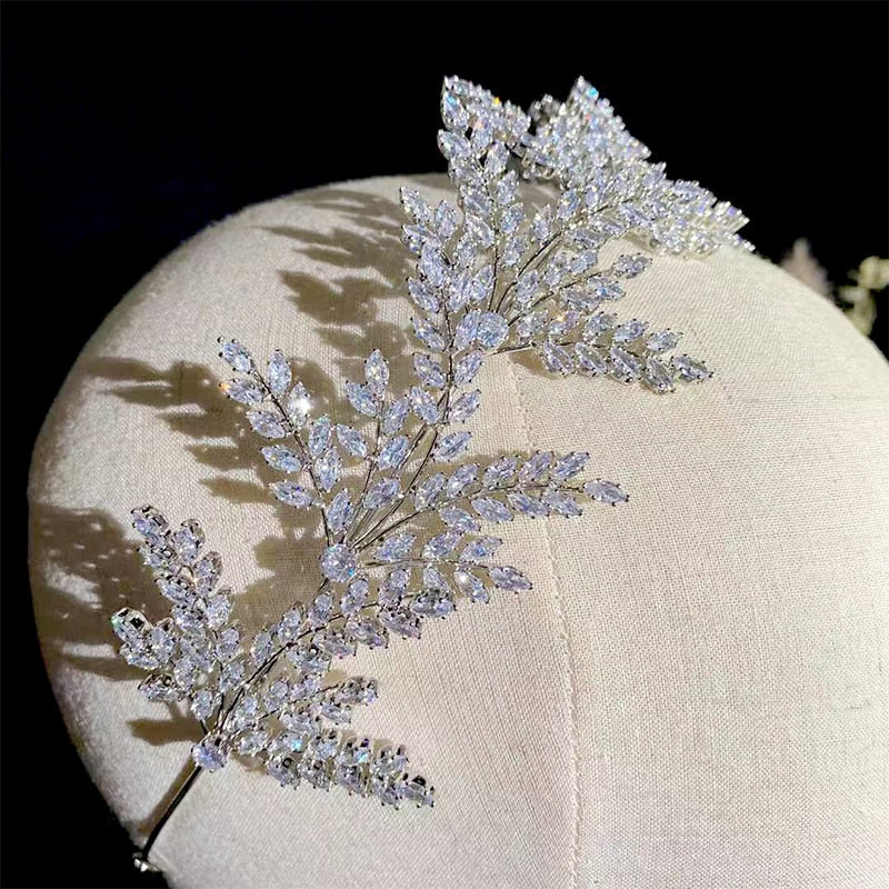Peris Gems Platinum Crystal Leaf Bridal Hair Band Accessories for Women SHEIN Amazon Temu