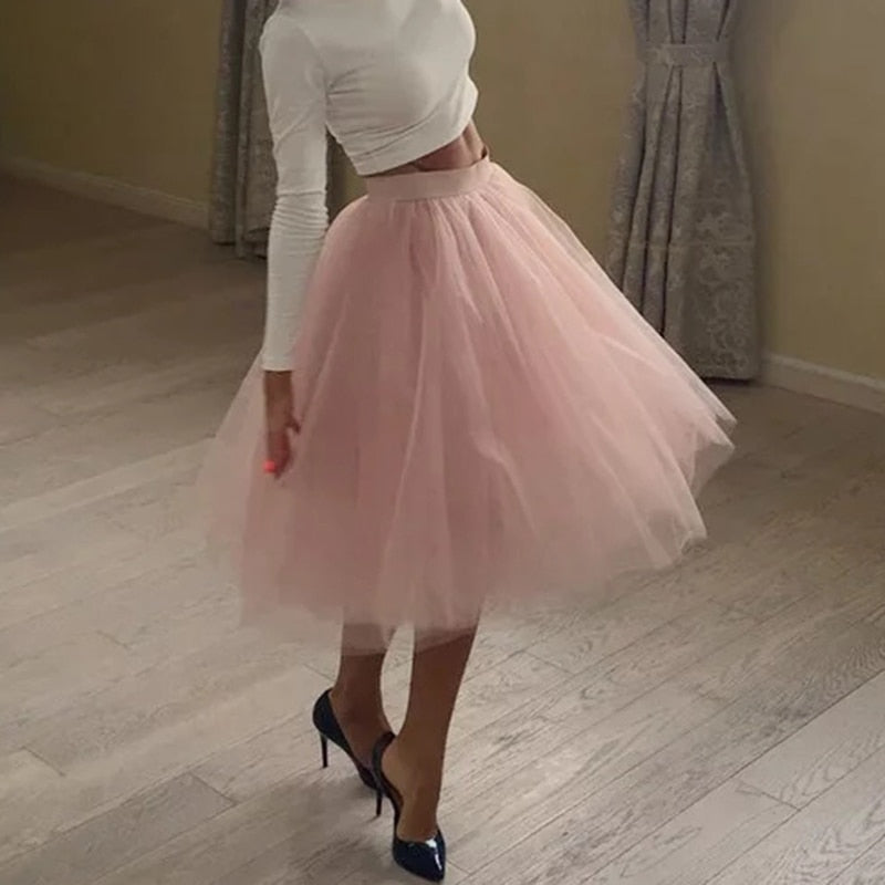 Peris Gems Pleated 5-Layer Tulle Skirt for Women | Fairy Midi Skirts SHEIN Amazon Temu