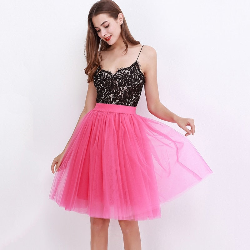 Peris Gems Pleated 5-Layer Tulle Skirt for Women | Fairy Midi Skirts SHEIN Amazon Temu