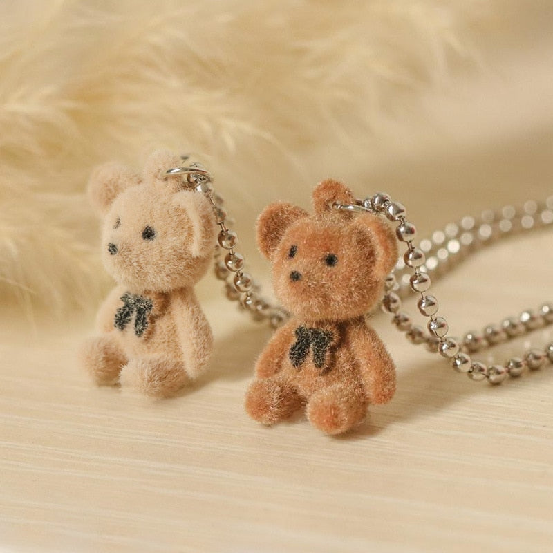 Peris Gems Plush Bear Pendant Necklace for Women | Bear Necklace Earrings and Ring Plush Bear Earrings Ring and Necklace for Women SHEIN Amazon Temu