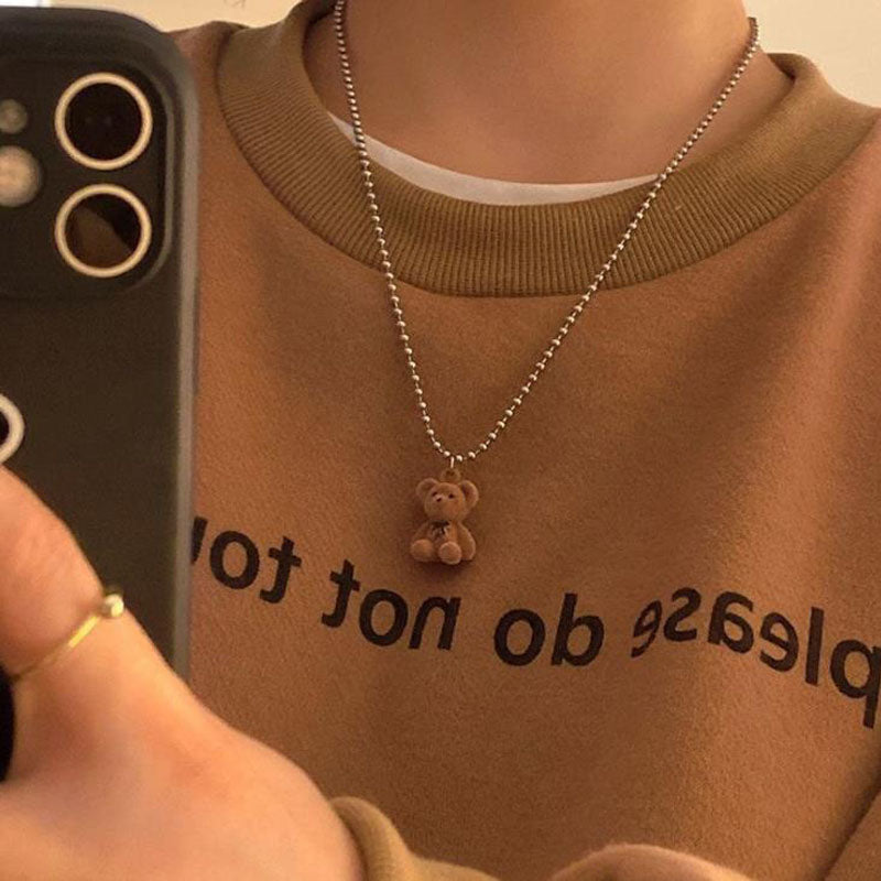 Peris Gems Plush Bear Pendant Necklace for Women | Bear Necklace Earrings and Ring Plush Bear Earrings Ring and Necklace for Women SHEIN Amazon Temu