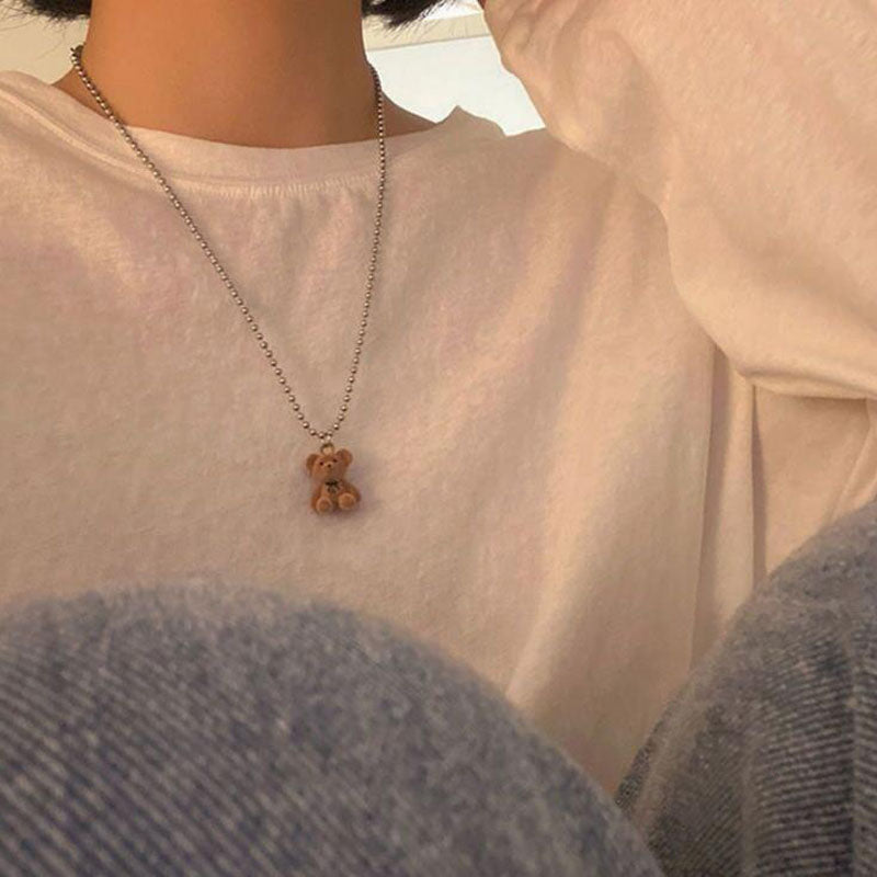 Peris Gems Plush Bear Pendant Necklace for Women | Bear Necklace Earrings and Ring Plush Bear Earrings Ring and Necklace for Women SHEIN Amazon Temu