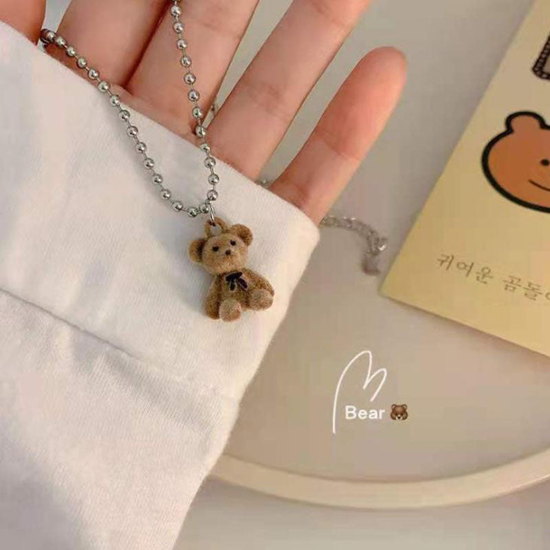 Peris Gems Plush Bear Pendant Necklace for Women | Bear Necklace Earrings and Ring Plush Bear Earrings Ring and Necklace for Women SHEIN Amazon Temu