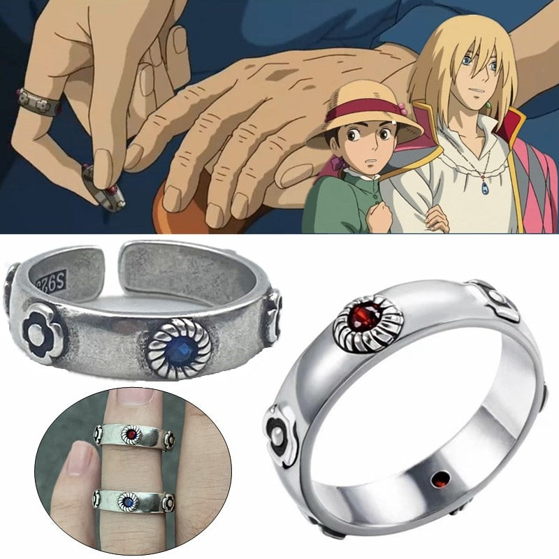 Peris Gems Polished Silver Round Diamond Rings Unisex | Moving Castle Anime Rings | Anime Cosplay Jewelry SHEIN Amazon Temu
