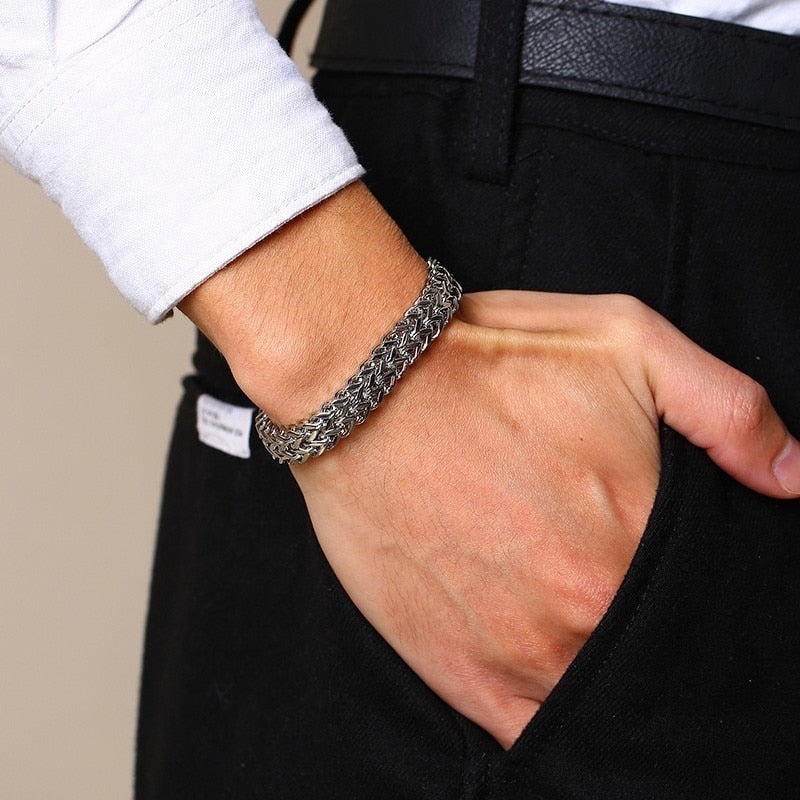Peris Gems Polished Steel Double Mesh 8.5MM Bracelets Unisex | Stainless Steel Polished Steel Double Mesh 8.5MM Bracelets Unisex | Steel SHEIN Amazon Temu