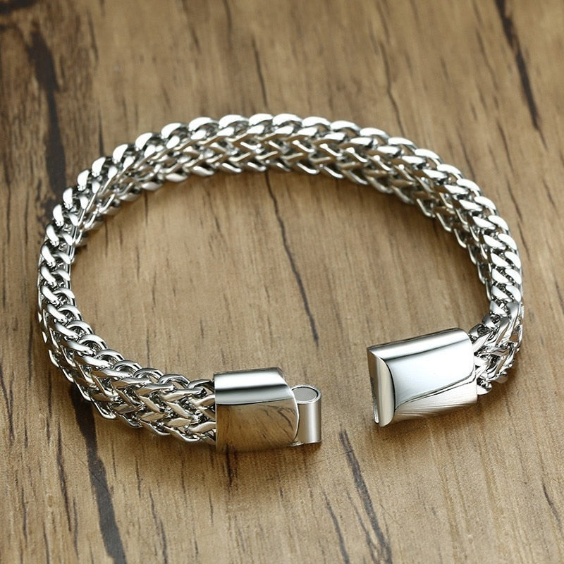 Peris Gems Polished Steel Double Mesh 8.5MM Bracelets Unisex | Stainless Steel Polished Steel Double Mesh 8.5MM Bracelets Unisex | Steel SHEIN Amazon Temu